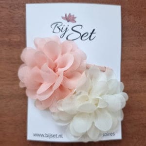 Set bloem rose/wit