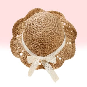 Strohoedje met strik