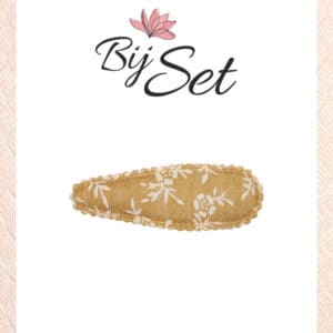 Oker geel met witte bloemen