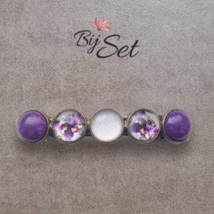 Paarse bloemen haarknip dames