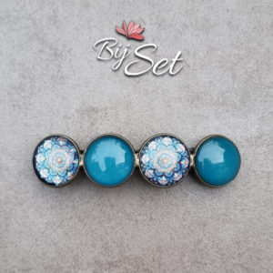 Haarknip mandala blauw