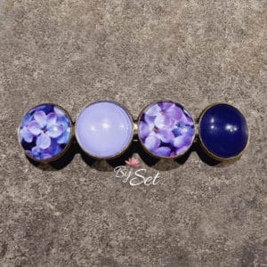 haarknip met paarse unieke stenen met bloemen