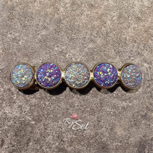 paars glitter haarclip dames dik en dun haar cabochon