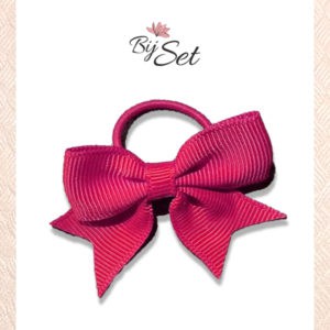 meisjes haarelastiek met strik fuchsia