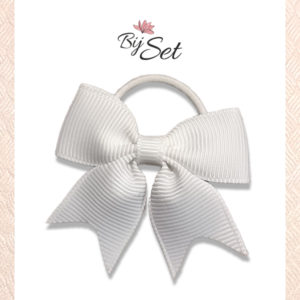 meisjes haarelastiek met strik wit