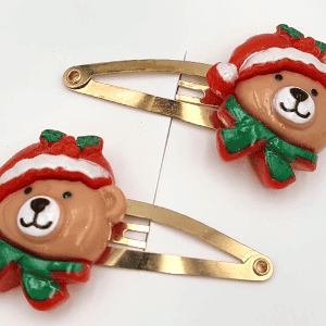 kerst haarknipje met een kerstbeertje