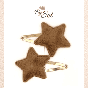 haarspeldjes met een zachte ster in bruin