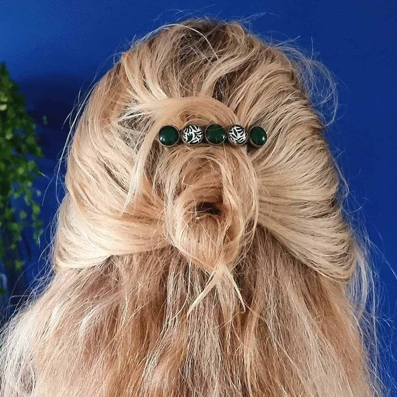 Groene haarknip dun of dik haar