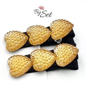 haarknipjes met gouden hartjes, alligator knipjes kind