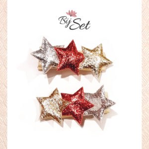 meisjes haarknipje met sterren kerst