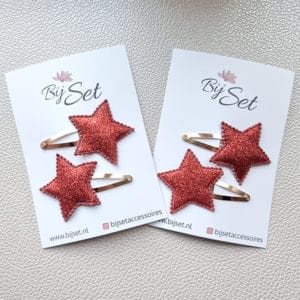 haarknipje kerst ster rood