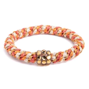 oranje glitter armband haarelastiek