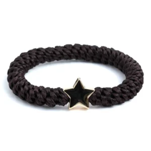 banditz haarelastiek armband kknekki, bruin met gouden ster