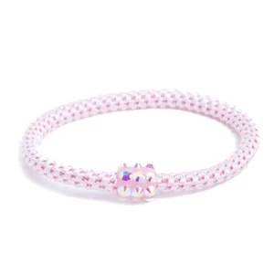dunne haarelastiek in licht roze met glinster steentjes van banditz