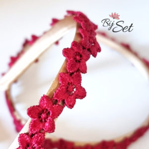 Haarband rood met bloemen meisje kerst