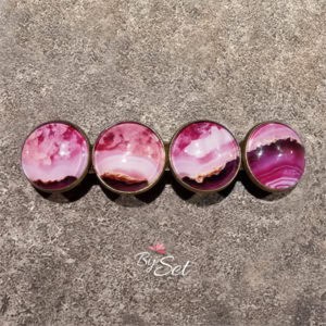 dames haarknip in de kleuren roze en paars