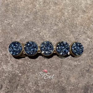 blauwe glitter haarclip voor dun en dik haar