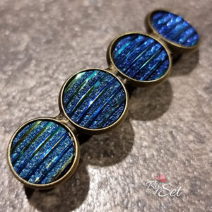 blauwe glitter haarclip voor dun en dik haar