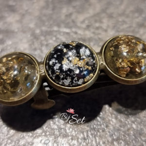 kerst glitter zwart goud haarclip dames dik en dun haar cabochon