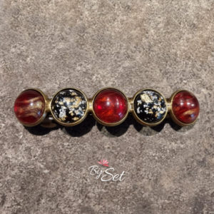 kerst glitter rood zwart goud haarclip dames dik en dun haar cabochon
