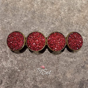 rode glitter haarknip voor de feestdagen met cabochon