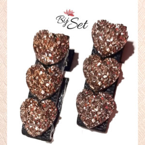 haarknipjes met glitter hartjes, alligator knipjes kind