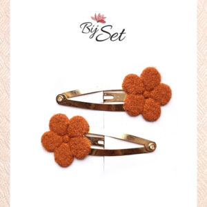 haarknipjes klik klak met bruine bloem