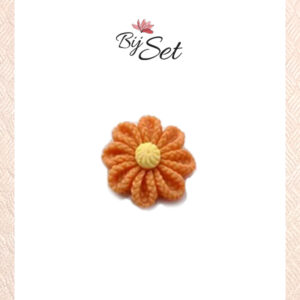 haar elastiekje met oranje bloem