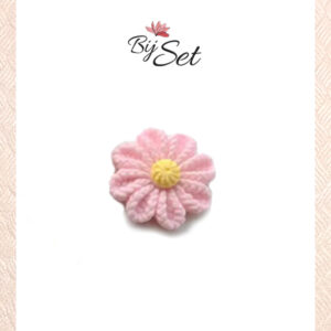 haar elastiekje met roze bloem