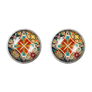 unieke oorbellen met glas stenen, rvs, zilver