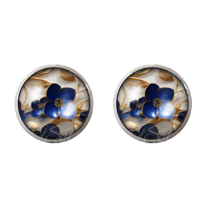 handgemaakte oorbellen met blauwe bloem