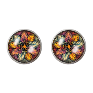 unieke oorbellen met glas stenen, rvs, zilver