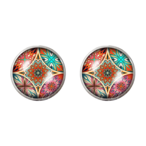 unieke oorbellen met glas stenen, rvs, zilver