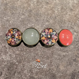 haarknip met mandala glas cabochons