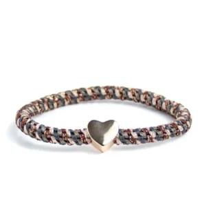 haarelastiek khaki met gouden hart