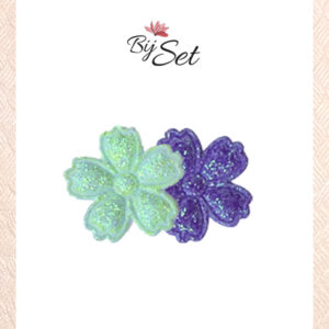 mint groen met paars blauwe bloem